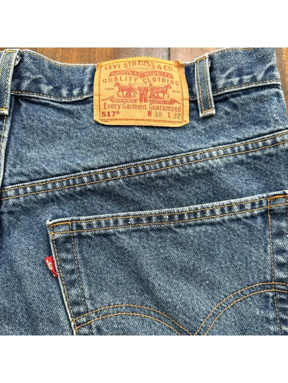 Levis 517 Vintage 90s USA Orange Tab Bootcut Flare Blue Jeans 38x32 Act 35x30